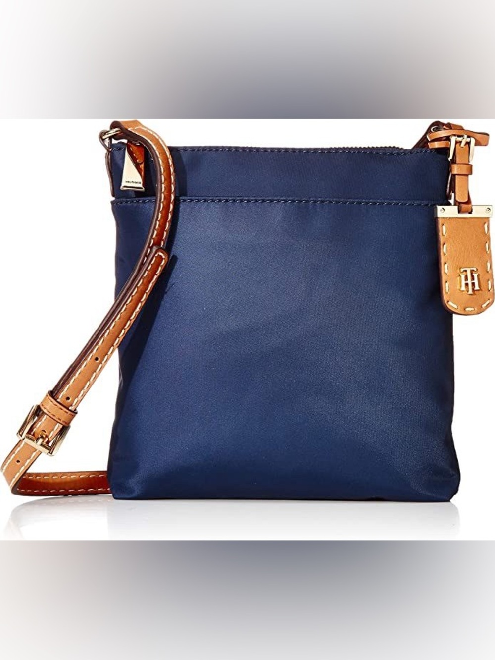 Tommy Hilfiger | Bolsa Julia Navy Crossbody Bag with Tan Leather Trim | NWT